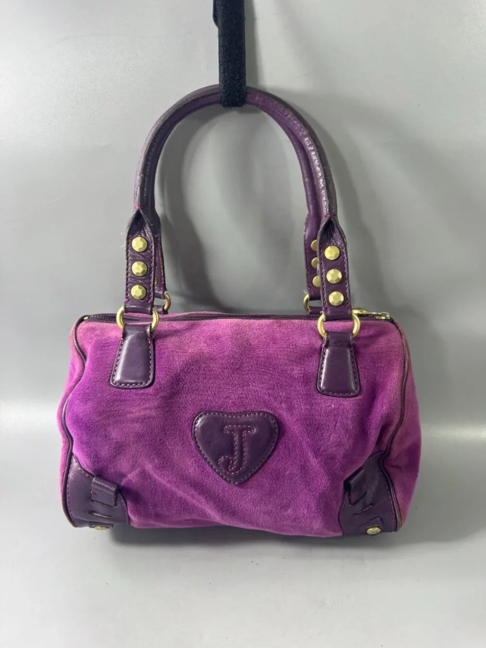 Vintage Juicy Couture Y2K Purple Velvet Shoulder Bag